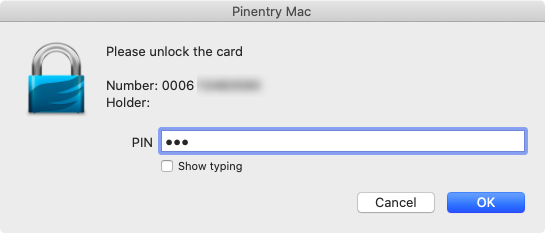Pinentry MacへのPINの入力